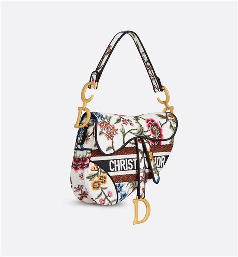 dior saddle borsa|Borsa Saddle Ricamo Dior Petites Fleurs bianco e multicolore .